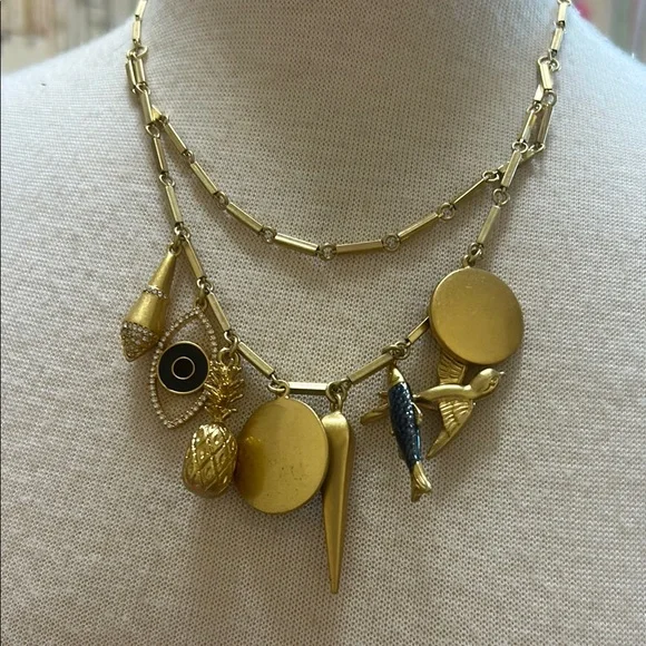 Stella & Dot Gold and Blue Statement Necklace - Picture 5 of 5